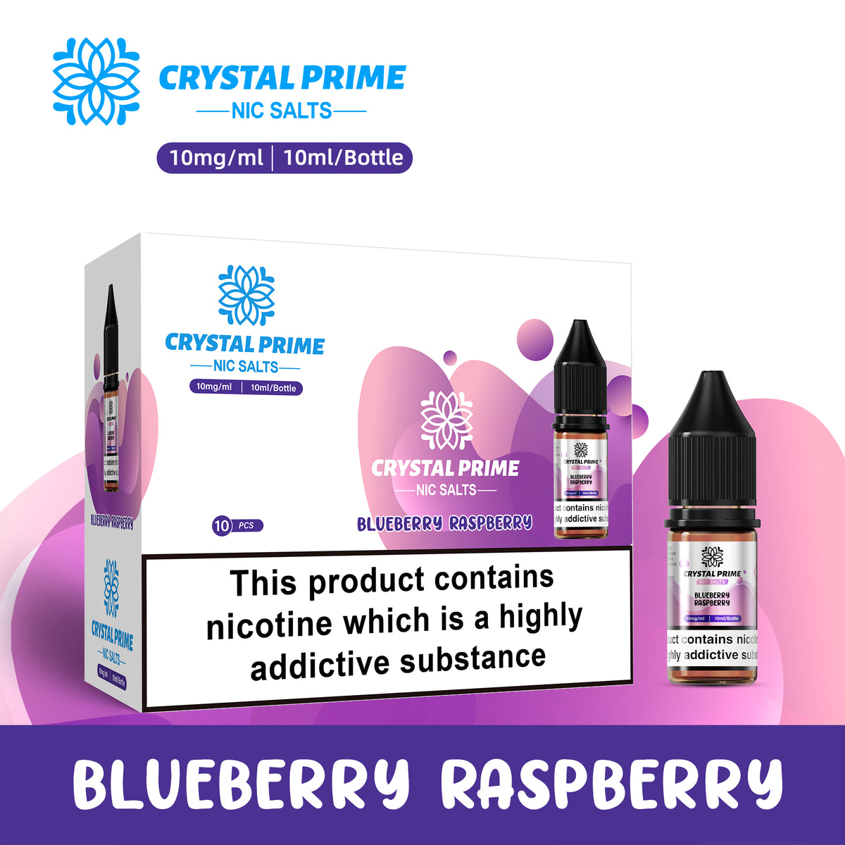 Crystal Prime 7000 Nic Salts 10ml E-liquids (Box of 10)