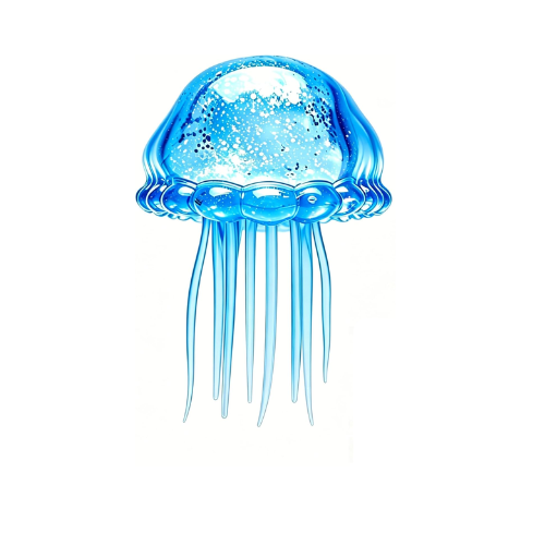 Glitter Jellyfish Squishy Toy - Pack of 12