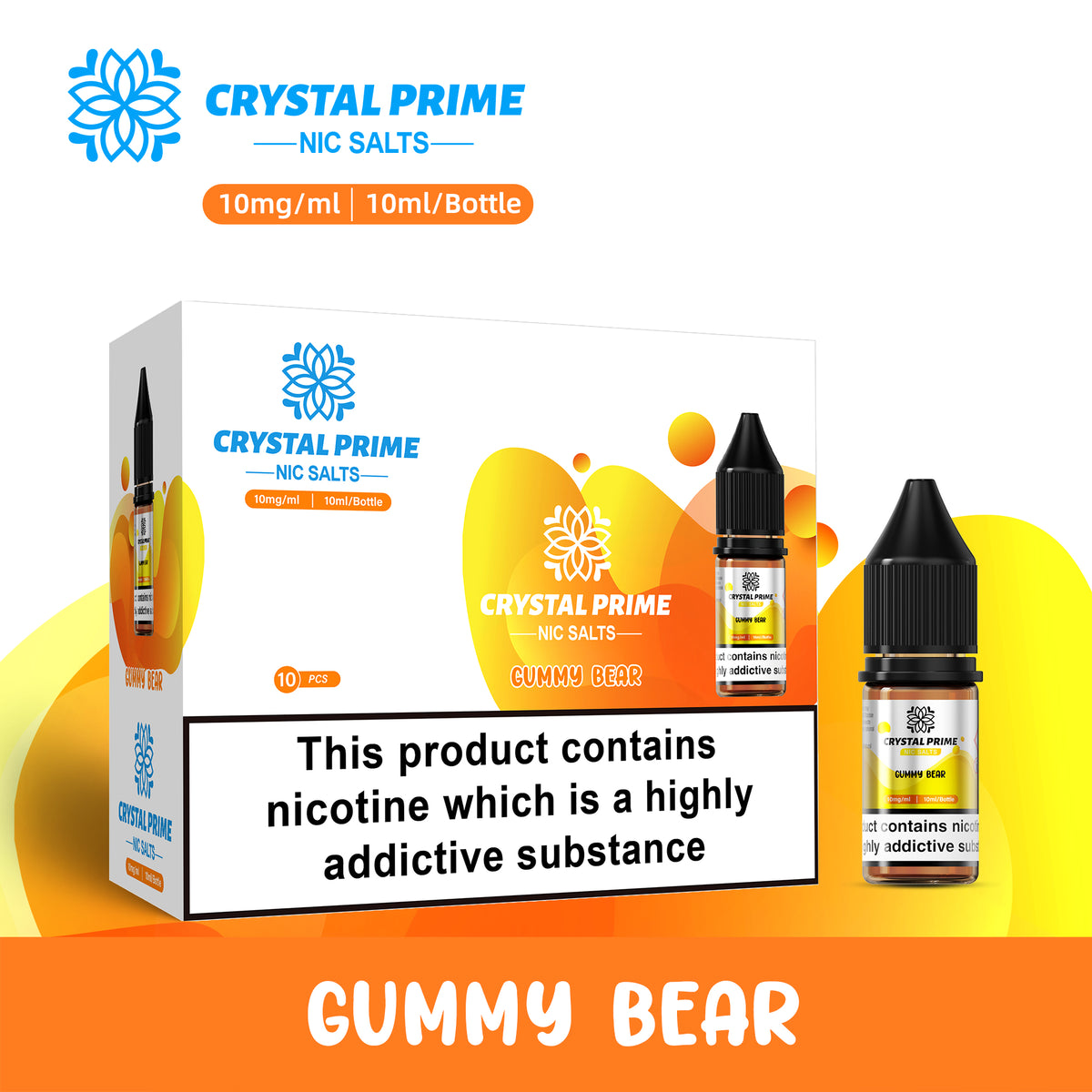 Crystal Prime 7000 Nic Salts 10ml E-liquids (Box of 10)