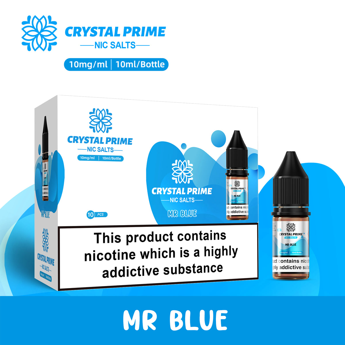 Crystal Prime 7000 Nic Salts 10ml E-liquids (Box of 10)