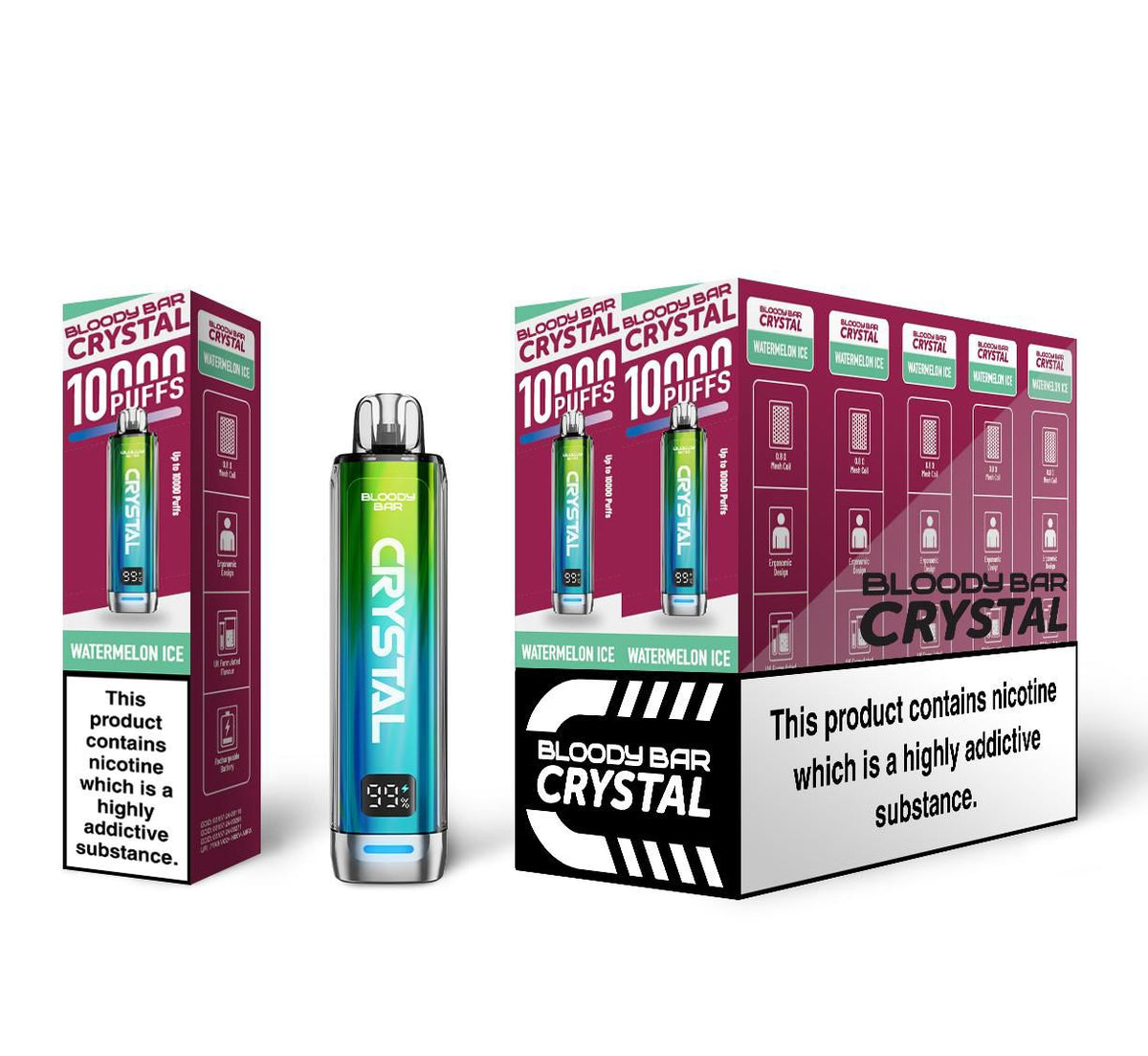 Buy Bulk Bloody Bar Crystal 10k Disposable Vape Pack of 10 - Vape Wholesale Mcr