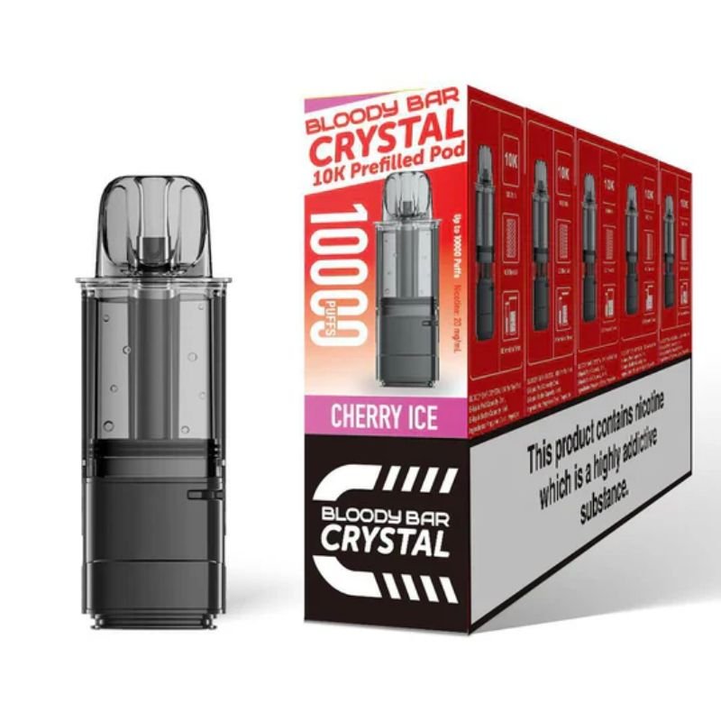 Buy Bulk Bloody Bar Crystal 10k Replacement Pods - Pack of 5 (Ban Proof) - Vape Wholesale Mcr