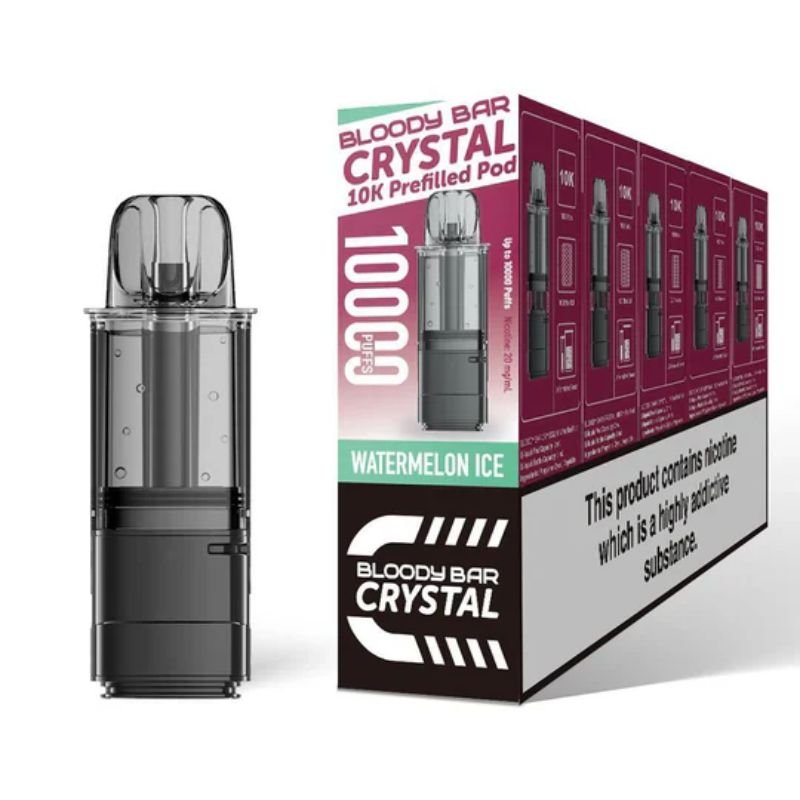 Buy Bulk Bloody Bar Crystal 10k Replacement Pods - Pack of 5 (Ban Proof) - Vape Wholesale Mcr