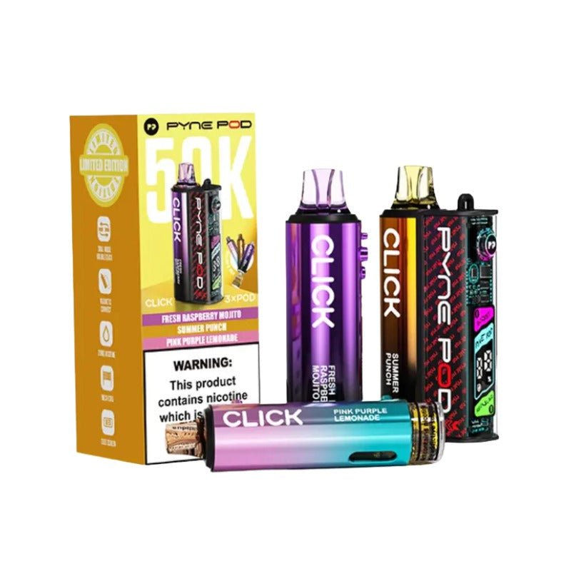 Buy Bulk Pyne Pod Click 50000 Puffs Prefilled Pod Kit - Pack of 5 (Ban Proof) - Vape Wholesale Mcr