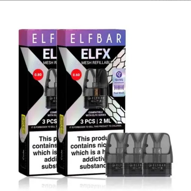 Buy Bulk Elf Bar ELFX Empty Replacement Pods - Pack of 3 - Vape Wholesale Mcr