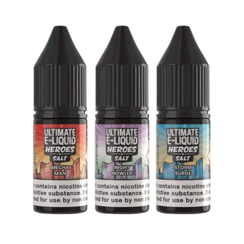 Buy Bulk Ultimate E - Liquid Heroes 10ML Nic Salt (Pack of 10) - Vape Wholesale Mcr