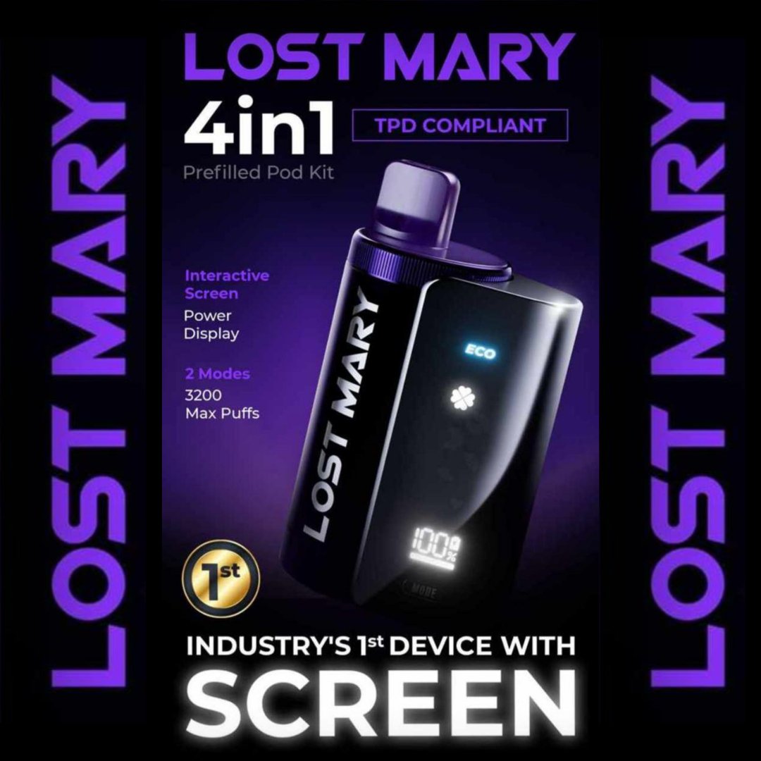 4 in 1 Lost Mary 3200 Puffs Pre-filled Pod Vape Kit - Vape Wholesale Mcr