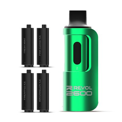 Buy Bulk 4 in 1 Revol 2600 Puffs Disposable Vape Pod Kit Box of 5 - Vape Wholesale Mcr
