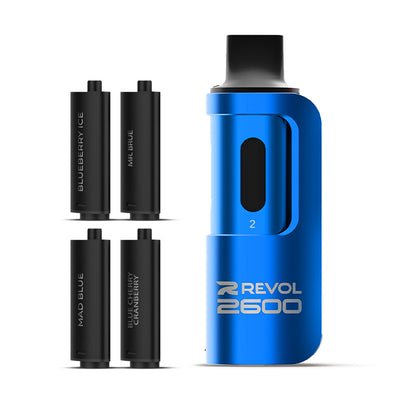 Buy Bulk 4 in 1 Revol 2600 Puffs Disposable Vape Pod Kit Box of 5 - Vape Wholesale Mcr