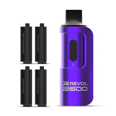 Buy Bulk 4 in 1 Revol 2600 Puffs Disposable Vape Pod Kit Box of 5 - Vape Wholesale Mcr