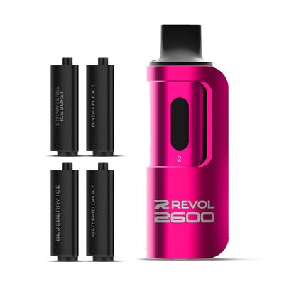 Buy Bulk 4 in 1 Revol 2600 Puffs Disposable Vape Pod Kit Box of 5 - Vape Wholesale Mcr