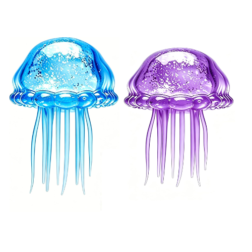 Glitter Jellyfish Squishy Toy - Pack of 12