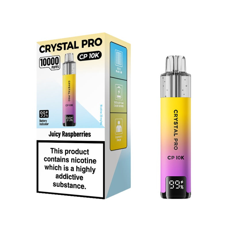 Crystal Pro CP 10000 Puffs Prefilled Pod Kit - Box of 5 (Ban Proof)