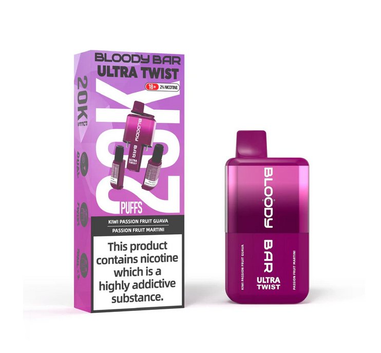 Buy Bulk Bloody Bar Ultra Twist 20000 Puffs Disposable Vape Box of 5 - Vape Wholesale Mcr