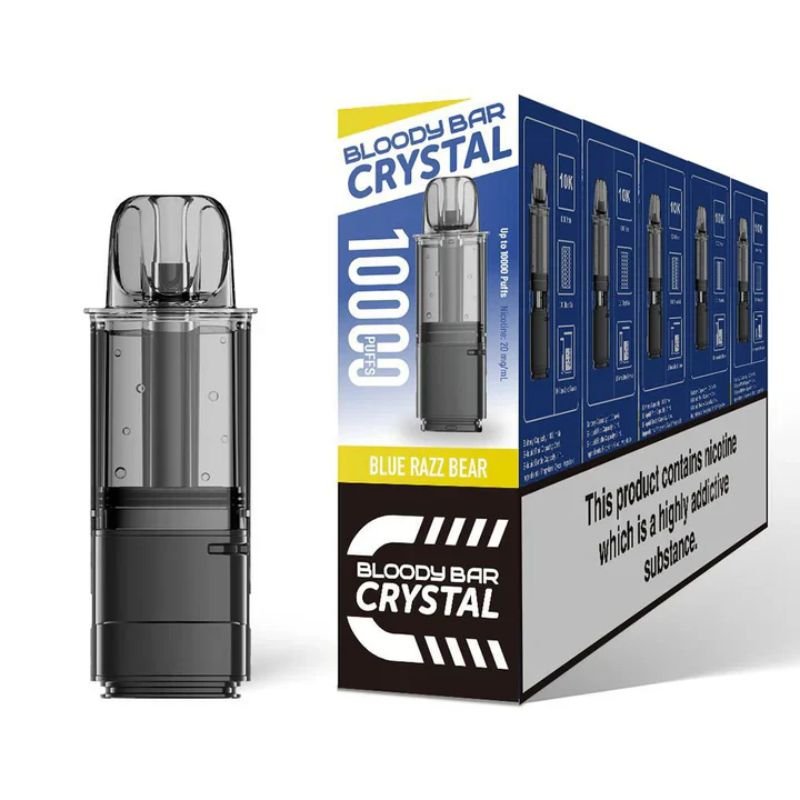 Buy Bulk Bloody Bar Crystal 10k Replacement Pods - Pack of 5 (Ban Proof) - Vape Wholesale Mcr