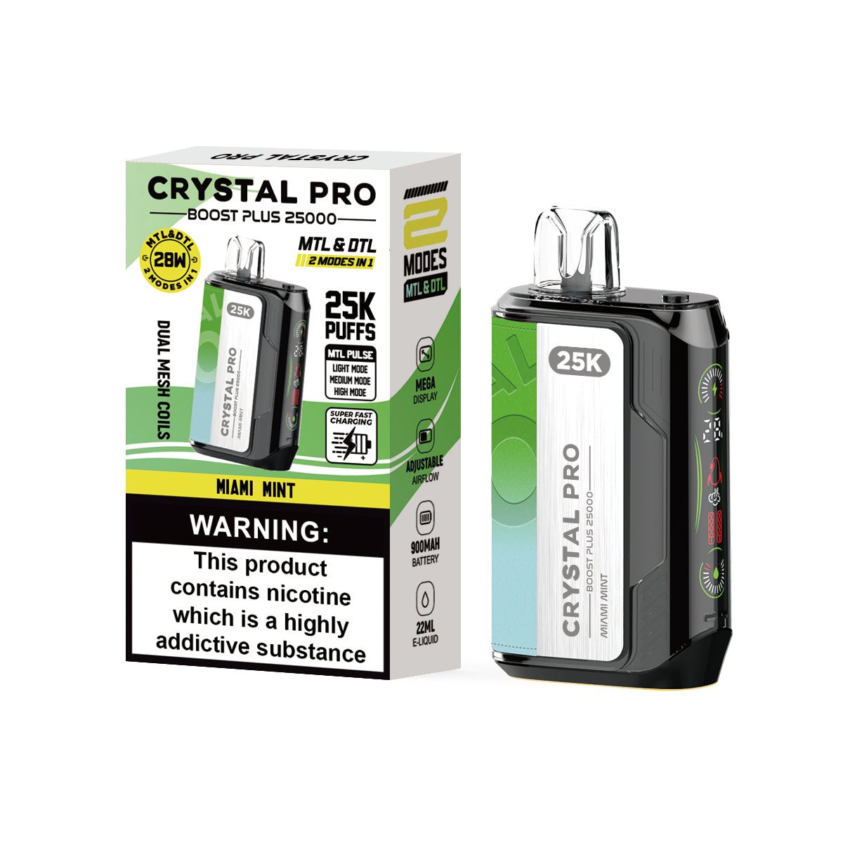 Buy Bulk Crystal Pro Boost Plus 25k Disposable Vape Box of 5 - Vape Wholesale Mcr