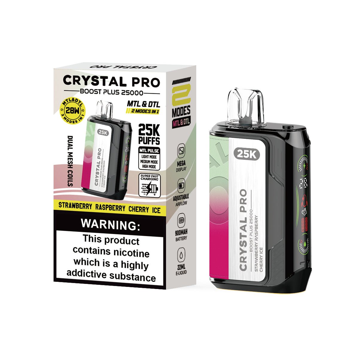 Buy Bulk Crystal Pro Boost Plus 25k Disposable Vape Box of 5 - Vape Wholesale Mcr