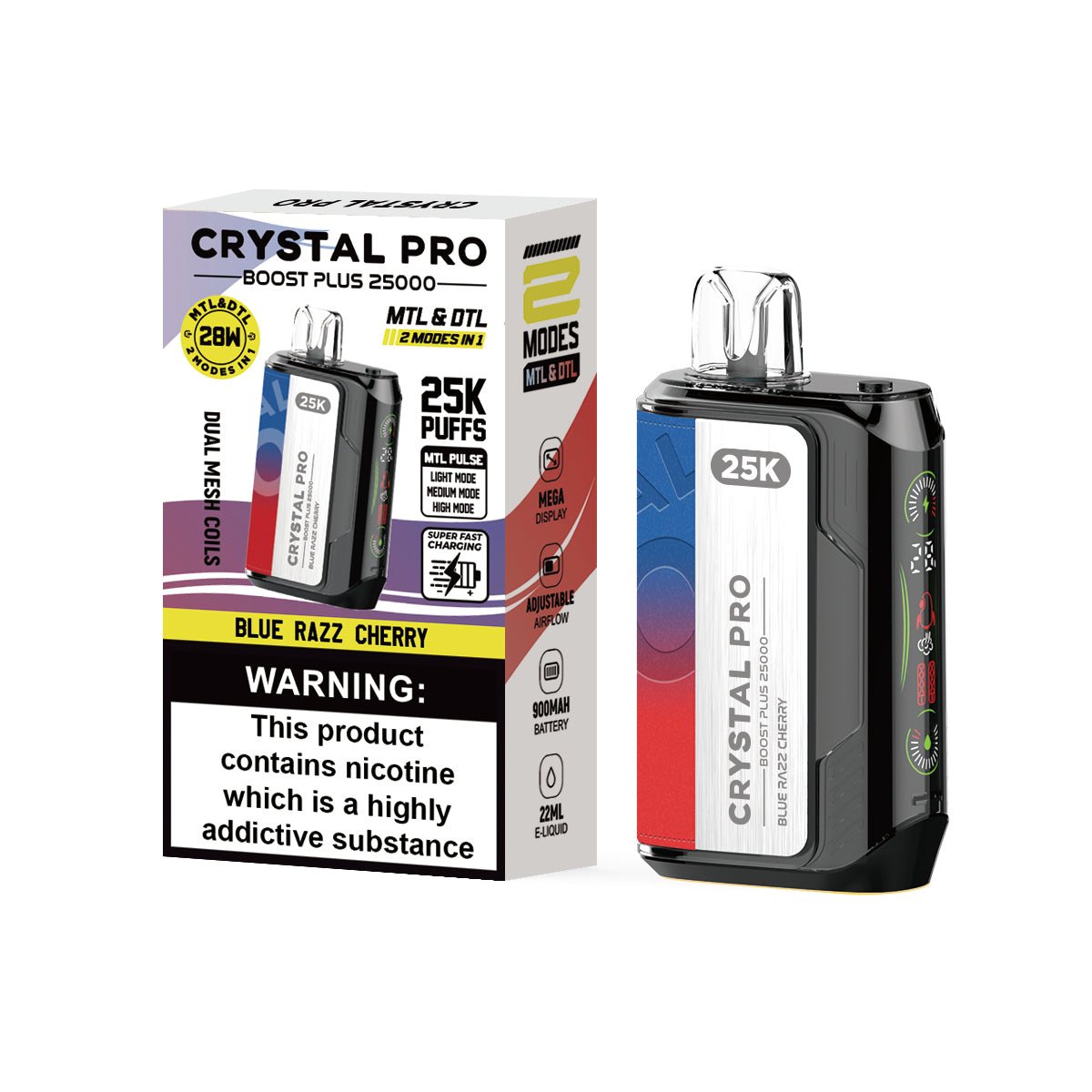 Buy Bulk Crystal Pro Boost Plus 25k Disposable Vape Box of 5 - Vape Wholesale Mcr