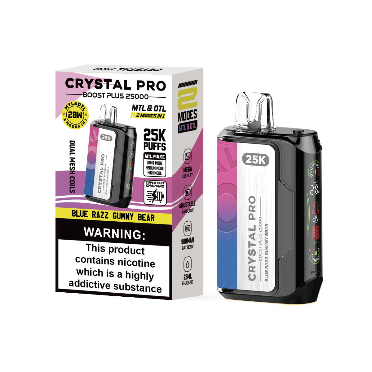 Buy Bulk Crystal Pro Boost Plus 25k Disposable Vape Box of 5 - Vape Wholesale Mcr