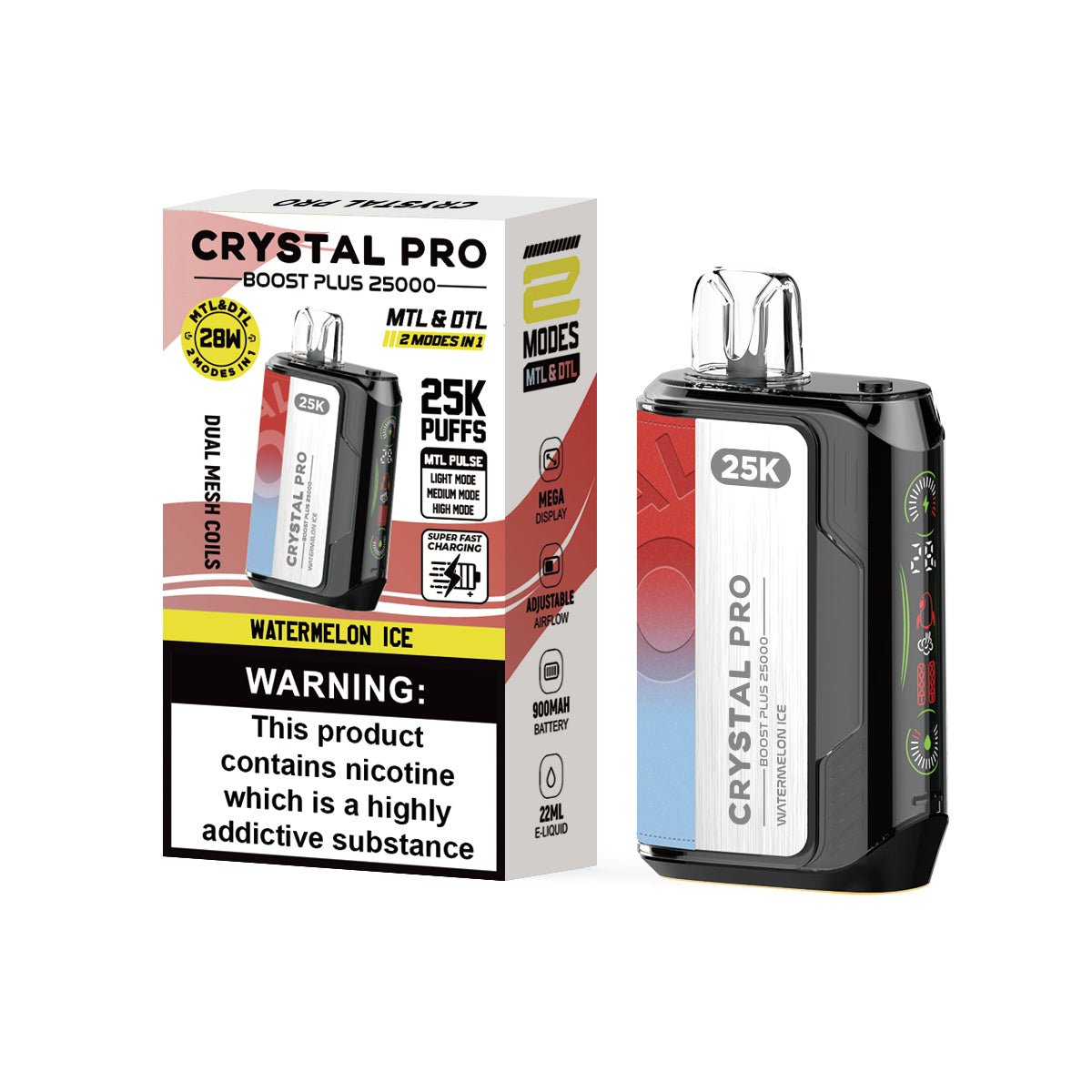 Buy Bulk Crystal Pro Boost Plus 25k Disposable Vape Box of 5 - Vape Wholesale Mcr