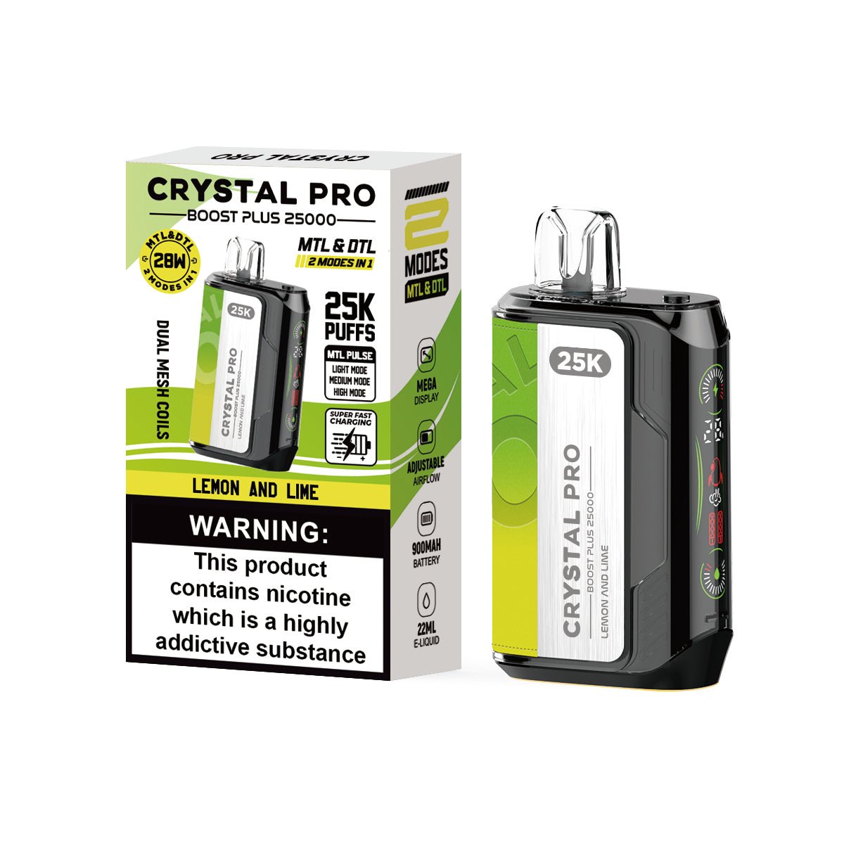 Buy Bulk Crystal Pro Boost Plus 25k Disposable Vape Box of 5 - Vape Wholesale Mcr