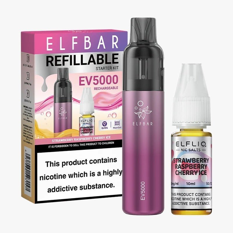 Buy Bulk Elf Bar EV5000 Starter Kit & Elfliq Nic Salt 10ml E - Liquid Combo Pack - Vape Wholesale Mcr