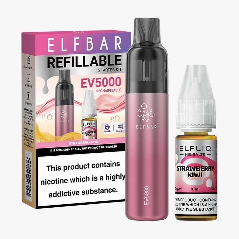 Buy Bulk Elf Bar EV5000 Starter Kit & Elfliq Nic Salt 10ml E - Liquid Combo Pack - Vape Wholesale Mcr