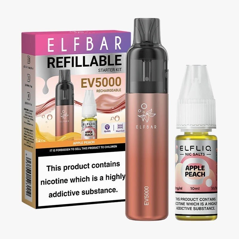 Buy Bulk Elf Bar EV5000 Starter Kit & Elfliq Nic Salt 10ml E - Liquid Combo Pack - Vape Wholesale Mcr