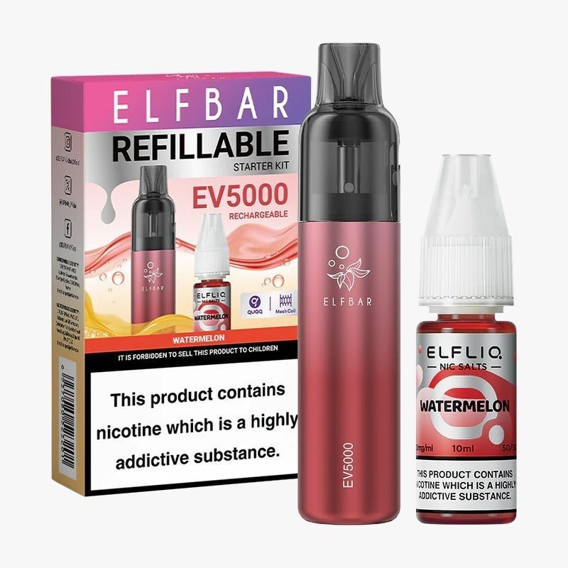 Buy Bulk Elf Bar EV5000 Starter Kit & Elfliq Nic Salt 10ml E - Liquid Combo Pack - Vape Wholesale Mcr