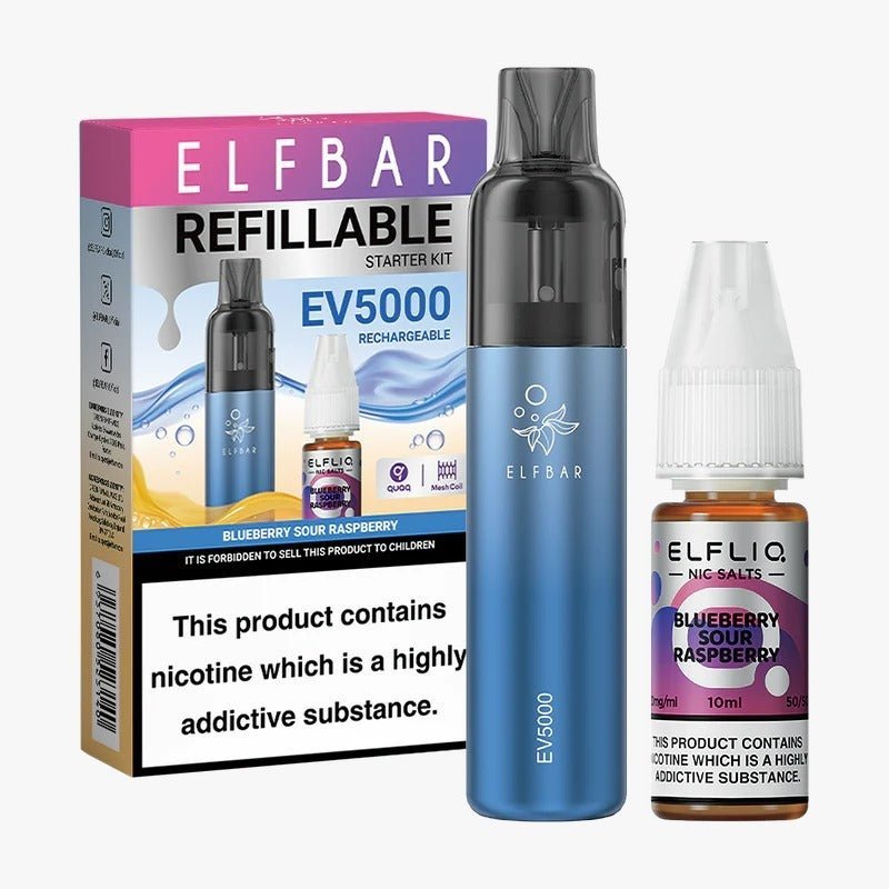 Buy Bulk Elf Bar EV5000 Starter Kit & Elfliq Nic Salt 10ml E - Liquid Combo Pack - Vape Wholesale Mcr