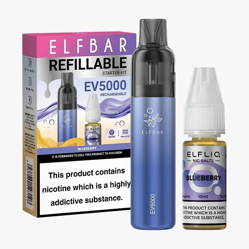 Buy Bulk Elf Bar EV5000 Starter Kit & Elfliq Nic Salt 10ml E - Liquid Combo Pack - Vape Wholesale Mcr