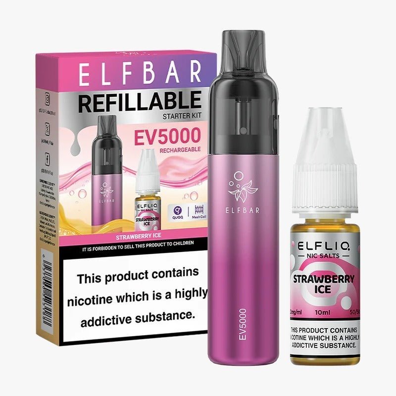 Buy Bulk Elf Bar EV5000 Starter Kit & Elfliq Nic Salt 10ml E - Liquid Combo Pack - Vape Wholesale Mcr