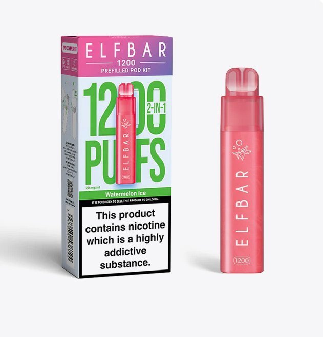 Buy Bulk Elfbar 1200 Puffs 2 in 1 Prefilled Pod Kit Box of 5 - Vape Wholesale Mcr