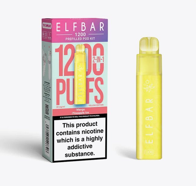 Buy Bulk Elfbar 1200 Puffs 2 in 1 Prefilled Pod Kit Box of 5 - Vape Wholesale Mcr