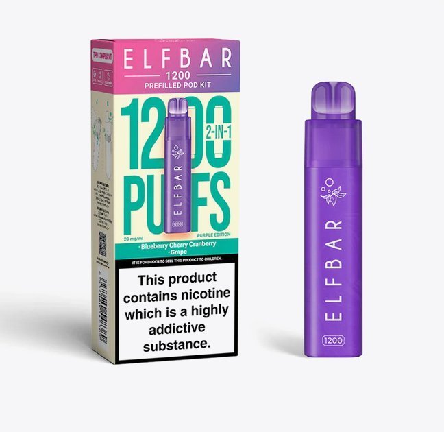 Buy Bulk Elfbar 1200 Puffs 2 in 1 Prefilled Pod Kit Box of 5 - Vape Wholesale Mcr