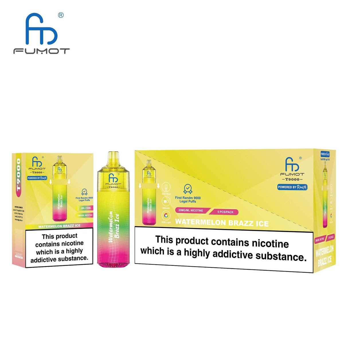 Buy Bulk Fumot T9000 Disposable Vape Box of 5 - Vape Wholesale Mcr