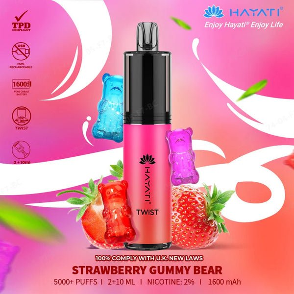 Buy Bulk Hayati Twist 5000 Puffs Disposable Vape Pod Kit Box of 5 - Vape Wholesale Mcr