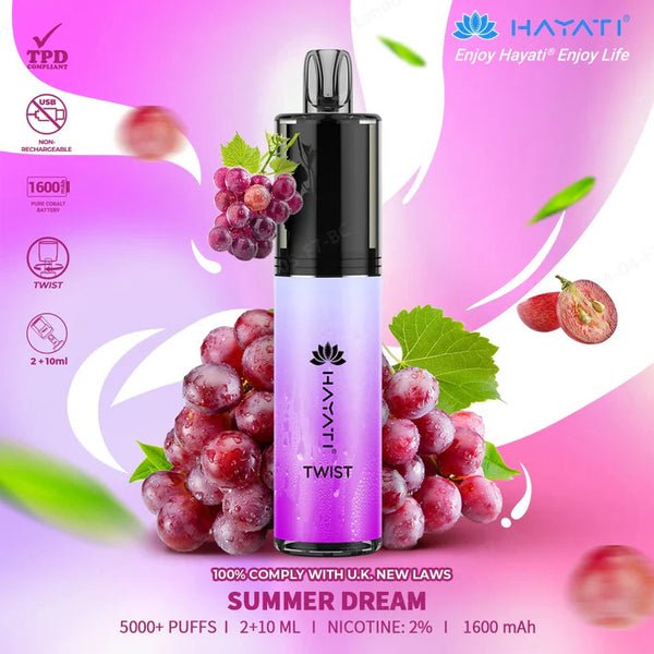 Buy Bulk Hayati Twist 5000 Puffs Disposable Vape Pod Kit Box of 5 - Vape Wholesale Mcr