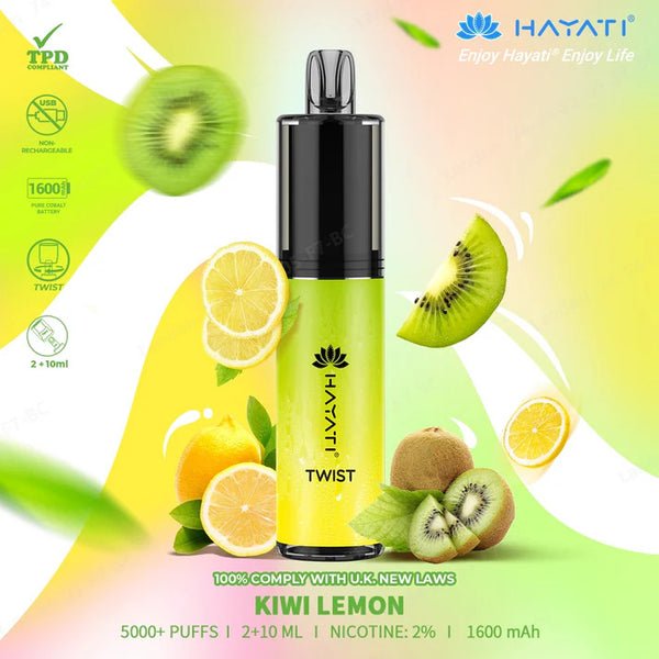 Buy Bulk Hayati Twist 5000 Puffs Disposable Vape Pod Kit Box of 5 - Vape Wholesale Mcr