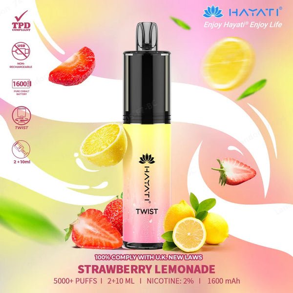 Buy Bulk Hayati Twist 5000 Puffs Disposable Vape Pod Kit Box of 5 - Vape Wholesale Mcr