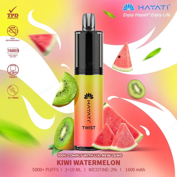 Buy Bulk Hayati Twist 5000 Puffs Disposable Vape Pod Kit Box of 5 - Vape Wholesale Mcr