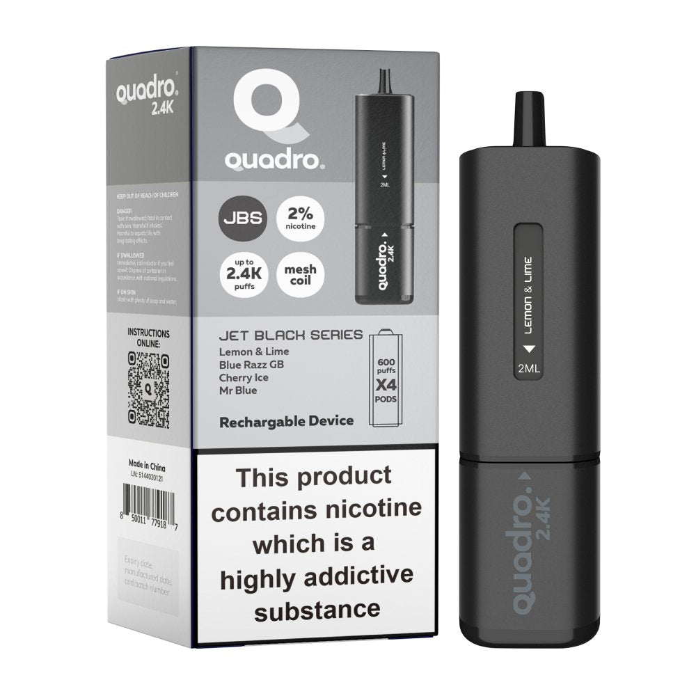 Buy Bulk Quadro 2400 Puffs 4 in 1 Disposable Vape Pod Box of 5 - Vape Wholesale Mcr