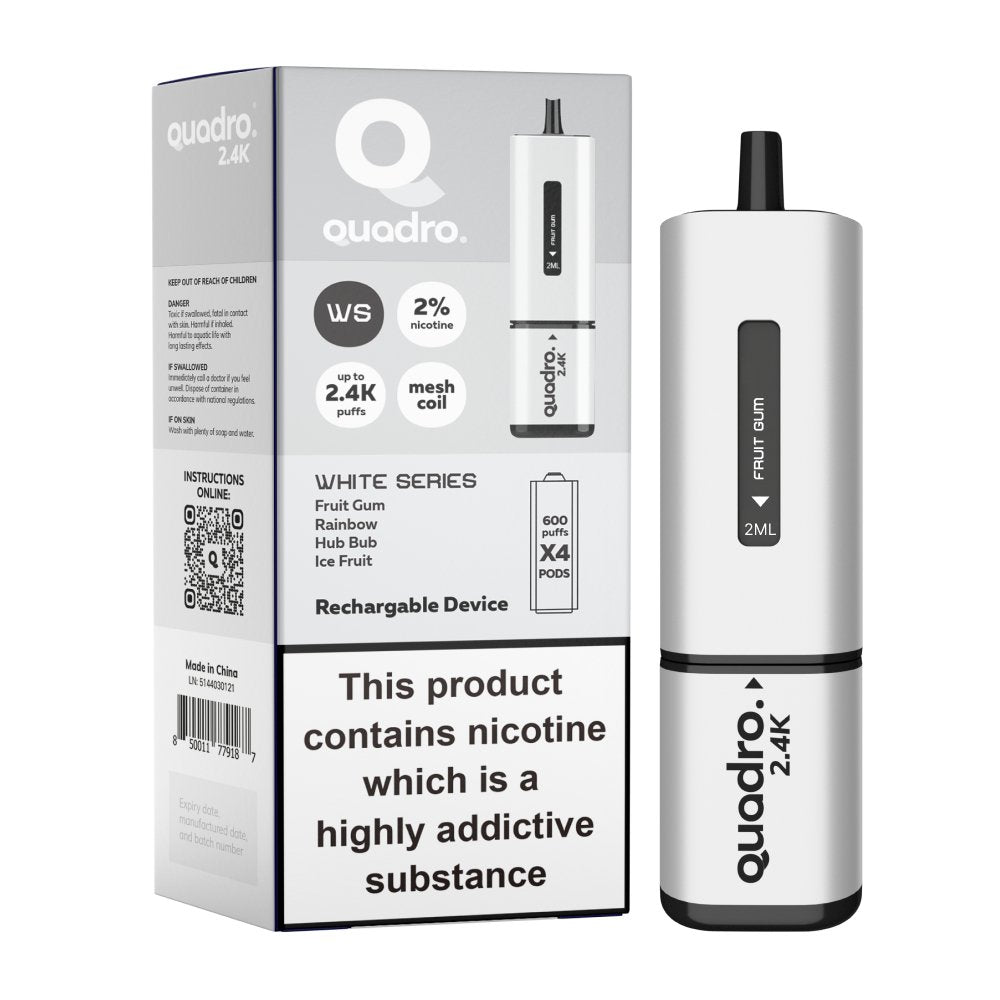 Buy Bulk Quadro 2400 Puffs 4 in 1 Disposable Vape Pod Box of 5 - Vape Wholesale Mcr