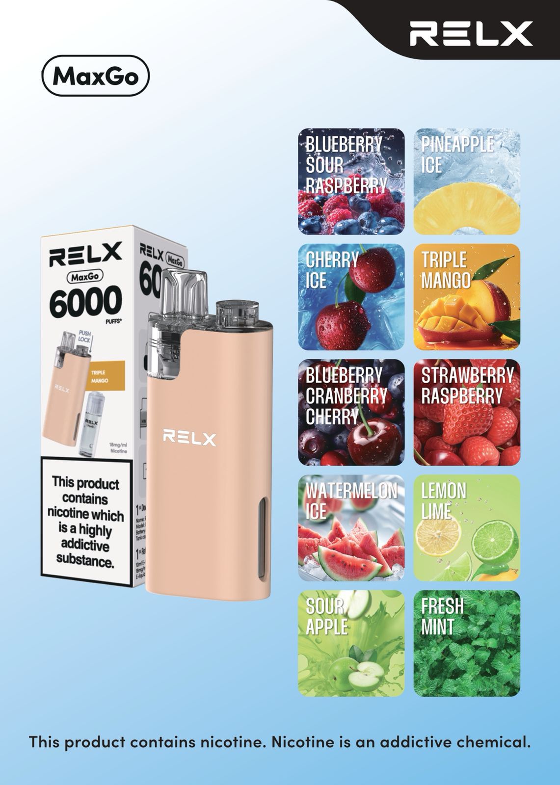 Buy Bulk Relx Max Go 6000 Disposable Vape Box of 5 - Vape Wholesale Mcr