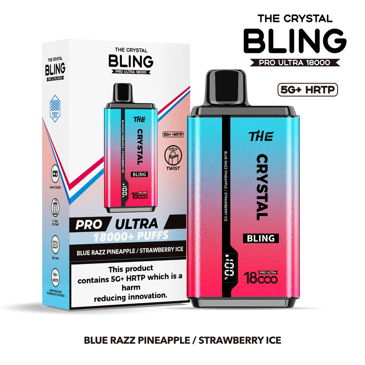 Buy Bulk The Crystal Bling Pro Ultra 18000 Disposable Vape Box of 5 - Vape Wholesale Mcr