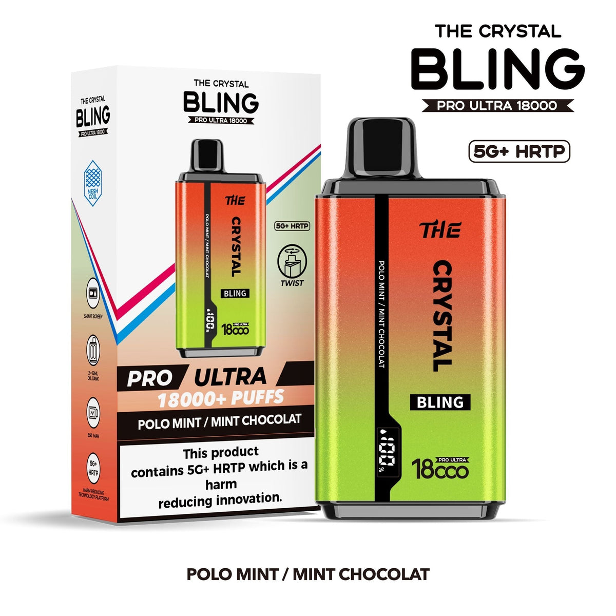 Buy Bulk The Crystal Bling Pro Ultra 18000 Disposable Vape Box of 5 - Vape Wholesale Mcr