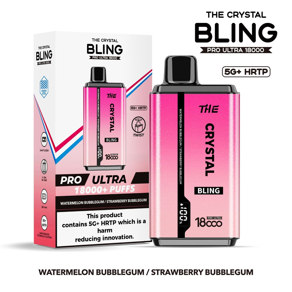 Buy Bulk The Crystal Bling Pro Ultra 18000 Disposable Vape Box of 5 - Vape Wholesale Mcr