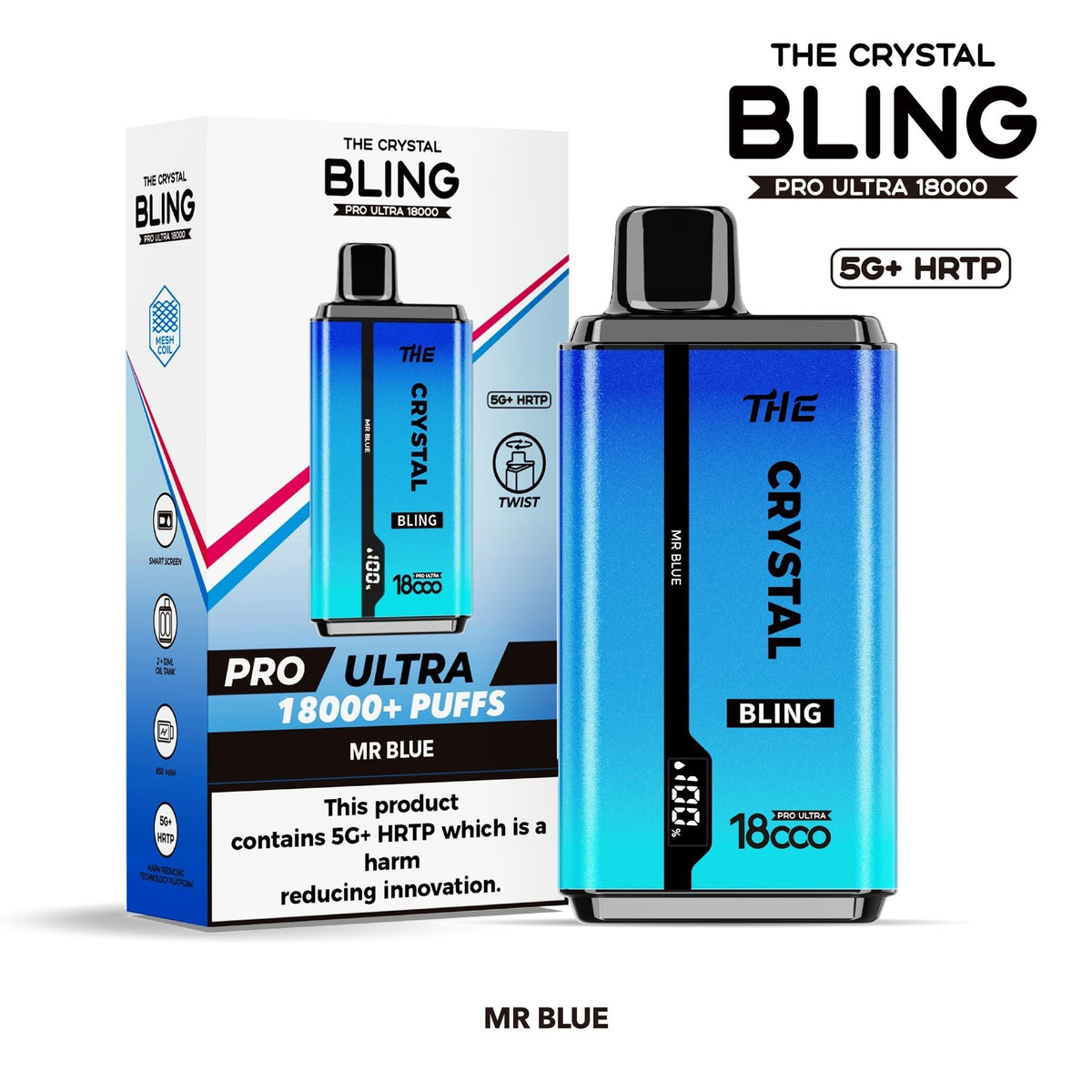Buy Bulk The Crystal Bling Pro Ultra 18000 Disposable Vape Box of 5 - Vape Wholesale Mcr