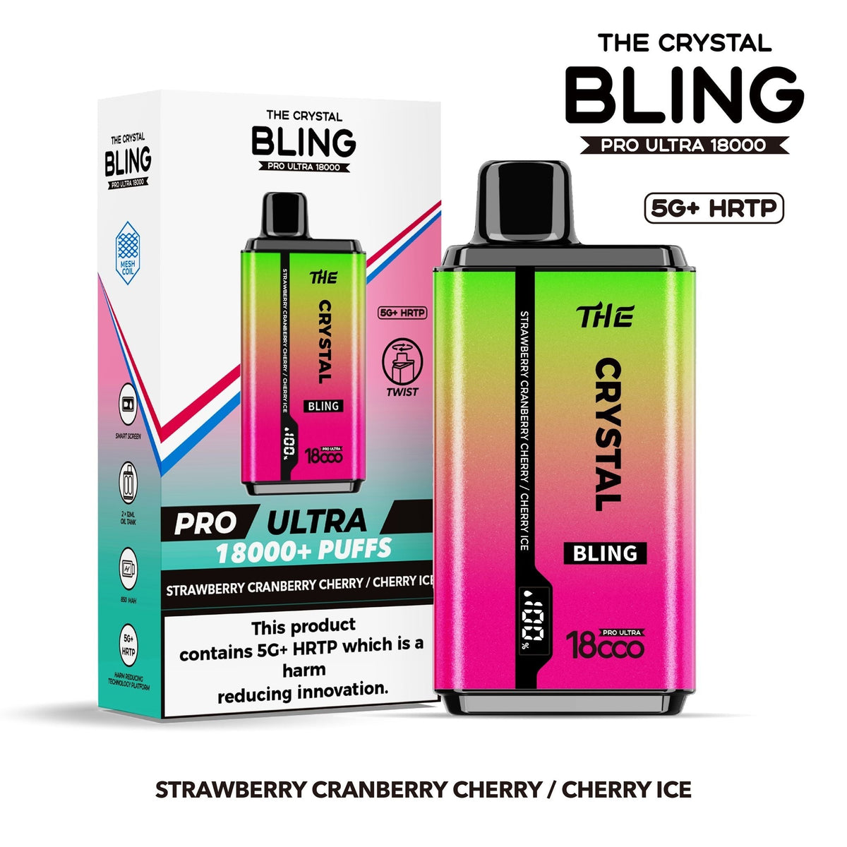 Buy Bulk The Crystal Bling Pro Ultra 18000 Disposable Vape Box of 5 - Vape Wholesale Mcr