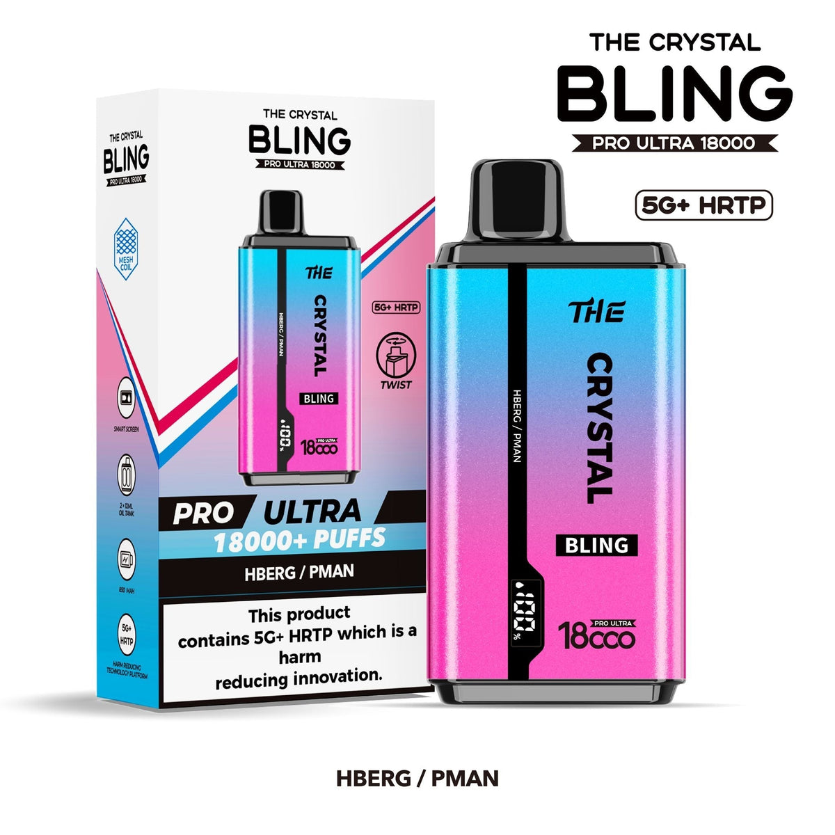 Buy Bulk The Crystal Bling Pro Ultra 18000 Disposable Vape Box of 5 - Vape Wholesale Mcr